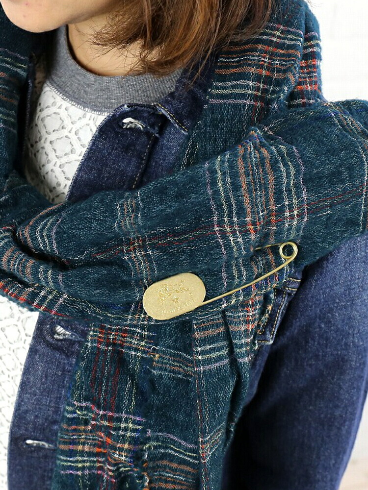 イルビゾンテ スーパーセール Il Bisonte ロゴ入り ブランケット スカーフ かぶとピン M便 1 アクセサリー メール便可能商品 1f 5 レディース
