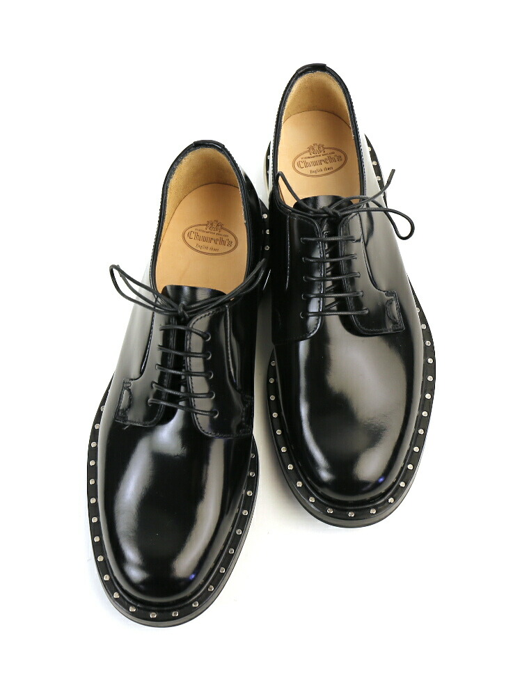 楽天市場 E 1 チャーチ Church S ポリッシュドバインダーカーフ スタッズ付き プレーントゥ レースアップシューズ レザーシューズ Rebecca Met Rebecca Met レディース Last 1 Etre Par Bleu Comme Bleu