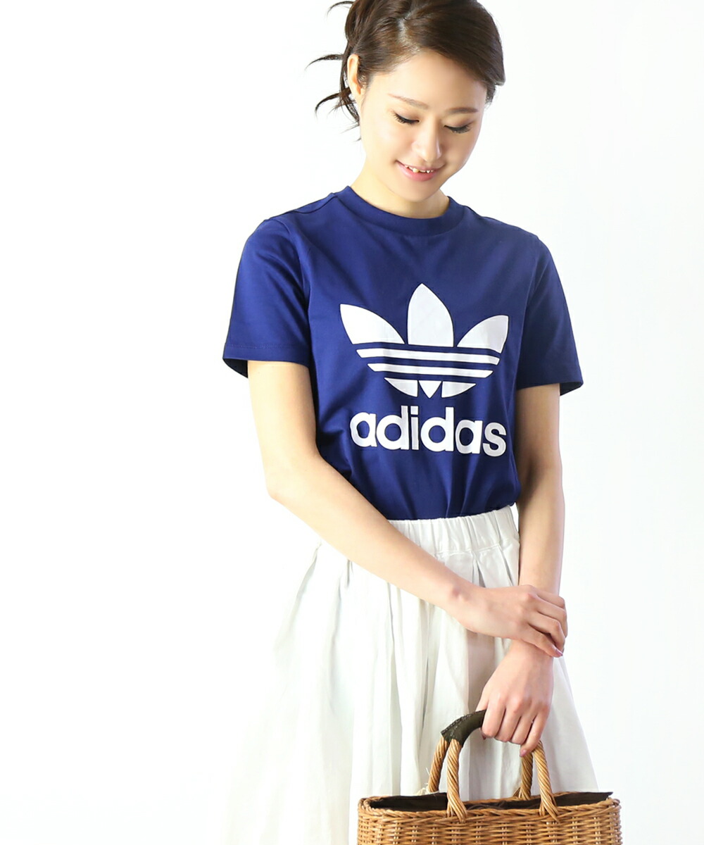 楽天市場 30 Offクーポン発行中 アディダス Adidas コットン混 半袖 クルーネック ロゴtシャツ Heri Trefoil Tee トレフォイルtシャツ Ekc86 メール便可能商品 M便 5 5 レディース Etre Par Bleu Comme Bleu