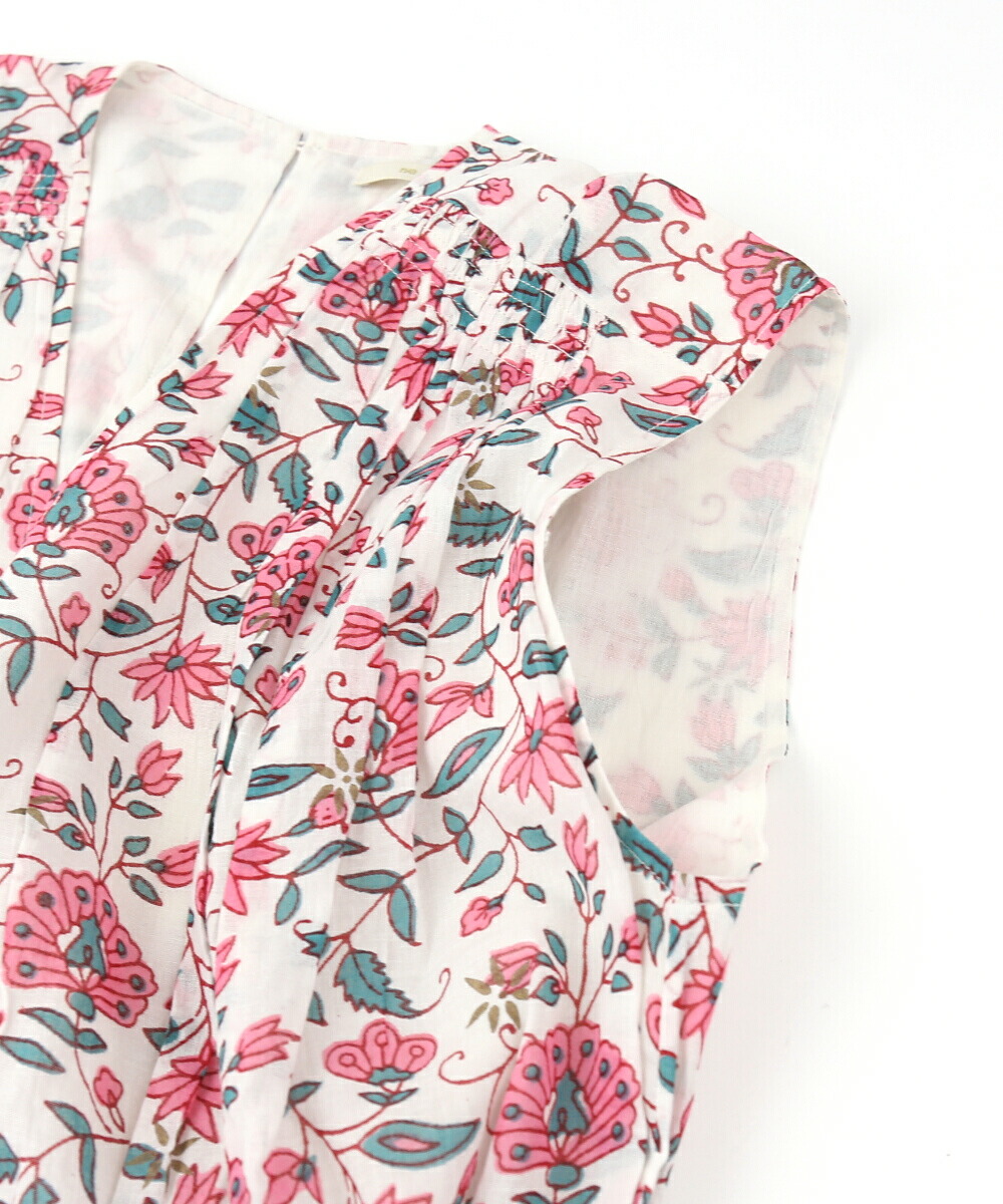 最先端商品 ヌキテパ ノースリーブワンピース パネルワンピース ロングワンピース Ethnic Print Panel Sleeveless Dress 送料無料 国内正規品 21年春夏新作 Off ヌキテパ Ne Quittez Pas コットンボイル Vネック エスニックプリント