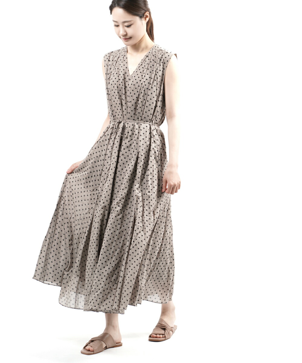 楽天市場 Off ヌキテパ Ne Quittez Pas コットンボイル ドットプリント Vネック ロングワンピース ノースリーブワンピース C Voile Dot Print Panel Sleeveless Dress gk2 レディース Etre Par Bleu Comme Bleu