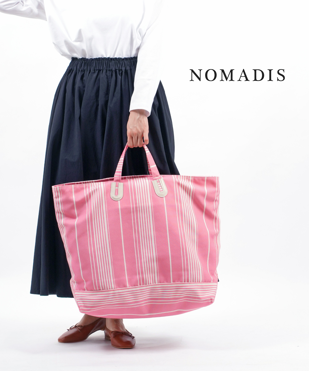 ネイビーシー NOMADIS ストライプ柄 トートバッグ プリントバッグ