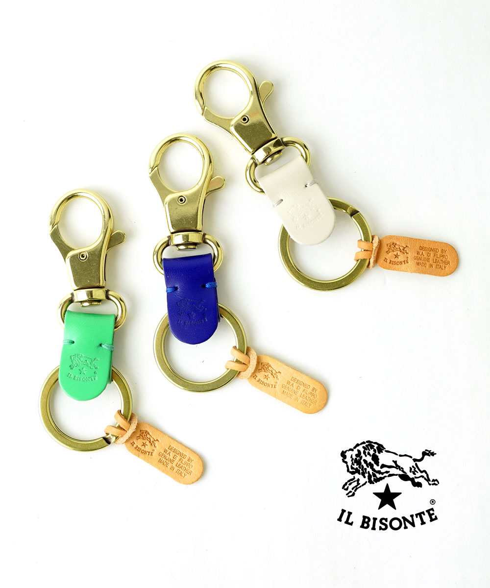 イルビゾンテ IL BISONTE キーホルダーキーリング 正規品 ナスカン カラビナ フック 本革 革 牛革 レザー イタリア製 プレゼント ギフト・54242309450-0062402(メール便可能商品)[M便 3/5](メンズ)(レディース)｜etre！par bleu comme bleu