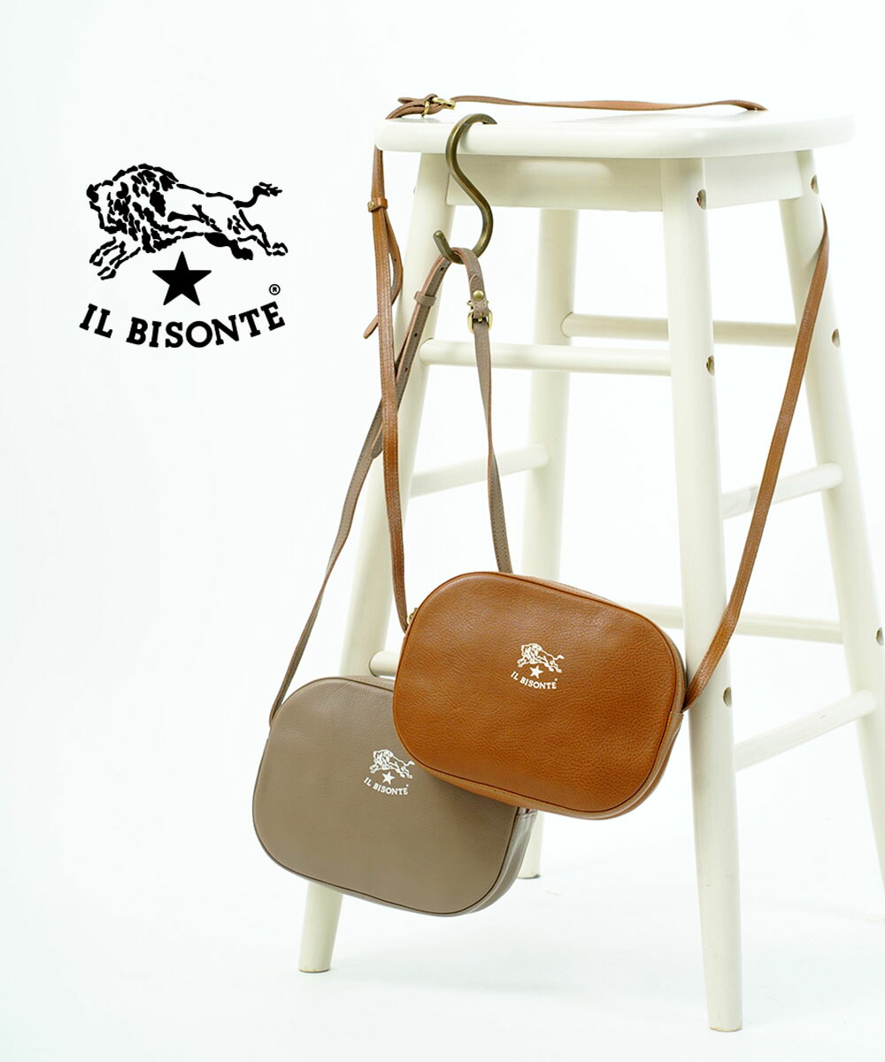 イルビゾンテ IL BISONTE バッグ ショルダーバッグ 日本限定 クロスボディバッグ 正規品 本革 牛革 斜め掛け 小さめ ホワイトロゴ ギフト・54212309311-0062102(レディース)(2F)｜etre！par bleu comme bleu