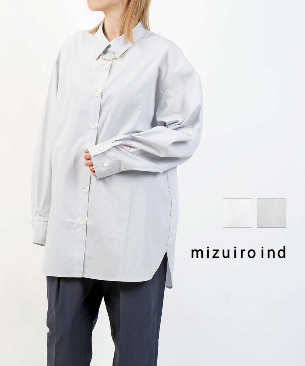 mizuiro ind◆長袖ブラウス/--/コットン/GRY/無地// 楽天市場】mizuiro-ind（長さ（袖）長袖）（シャツ・ブラウス