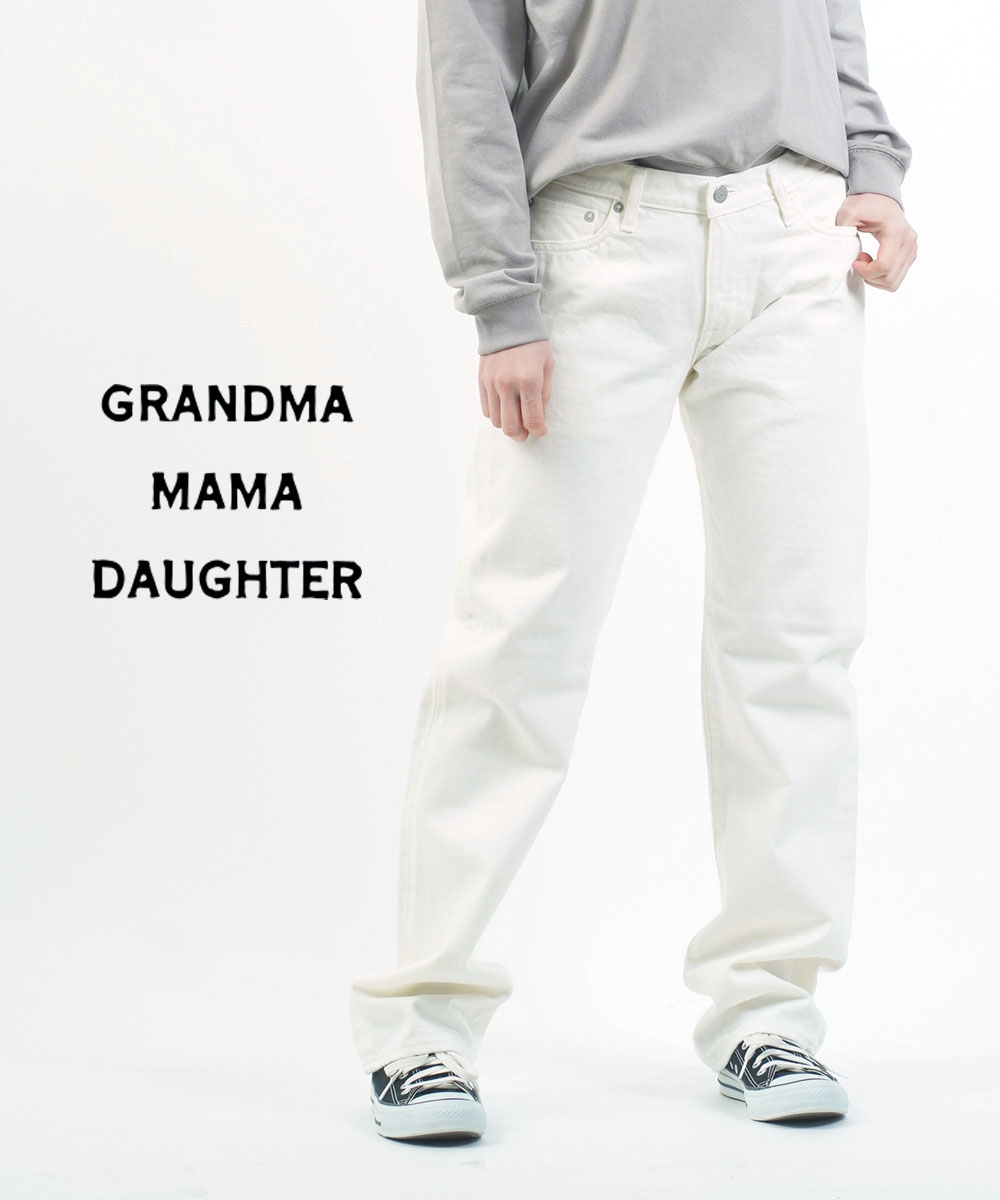 【50%OFF】グランマ・ママ・ドーター GRANDMA MAMA DAUGHTER by KATO' コットン ホワイトデニム パンツ outlet ・GP210861-0361502(レディース)｜etre！par bleu comme bleu