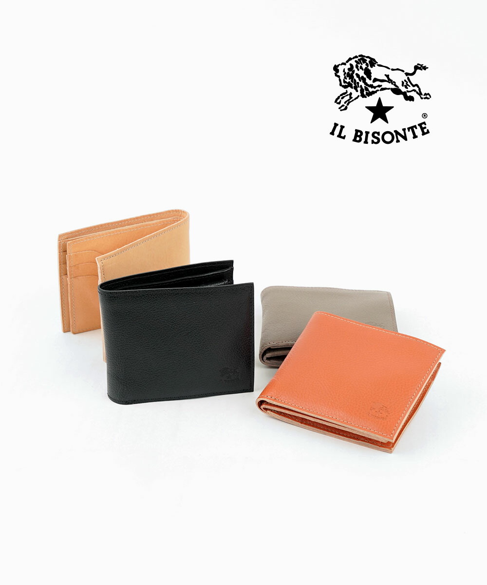 イルビゾンテ IL BISONTE 財布 二つ折り財布 ウォレット 正規品 レザー 本革 牛革 ミニ財布 シンプル プレゼント ギフト・54252309541-0062502(メンズ)(レディース)