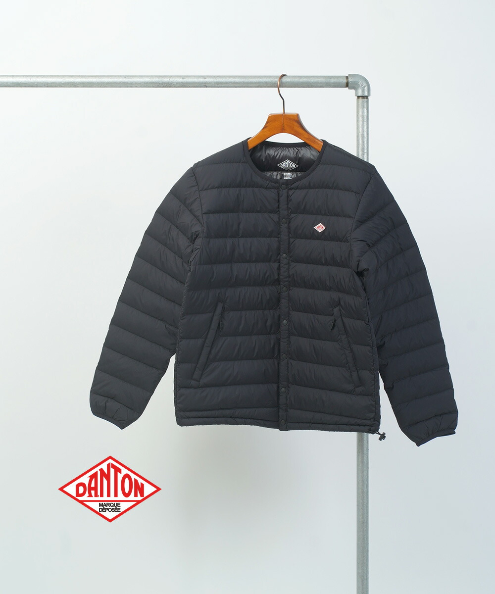 新品未使用　ダントン　DANTON ベスト　ダウン　インナーダウン　ブラック DANTON/ダントン] インナーダウン クルーネックベスト（ダウン