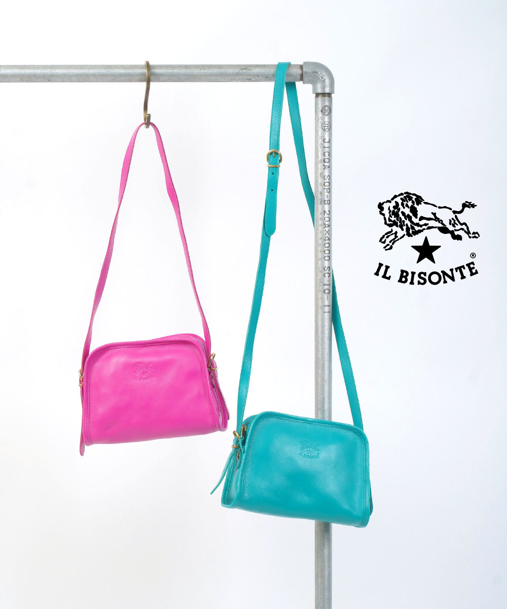 イルビゾンテ IL BISONTE ショルダーバッグ レザー バッグ 正規品 牛革 本革 台形 小さめ おしゃれ ギフト プレゼント・54222307111-0062202(レディース)(2F)|etre!par bleu comme bleu