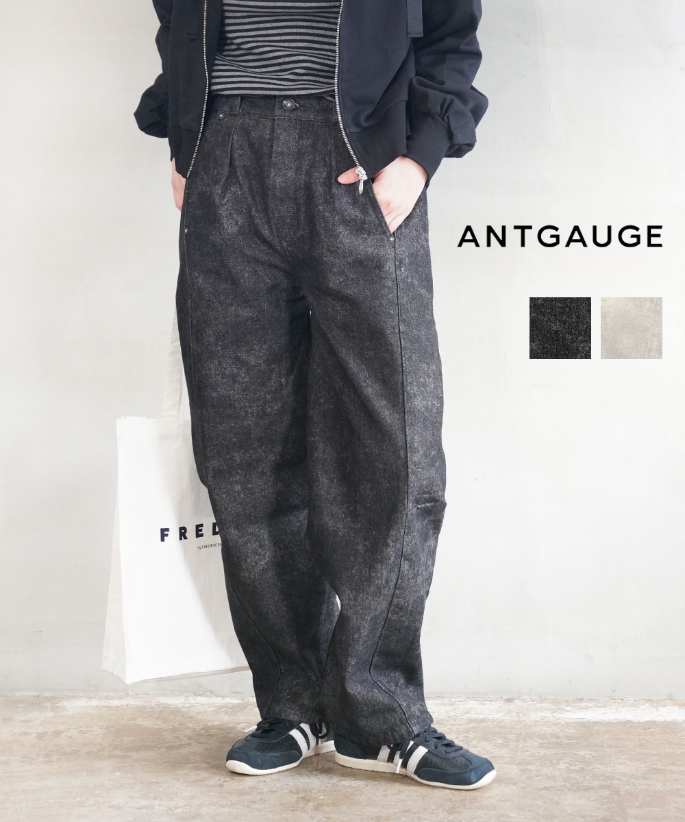 【ポイント2倍】【LINEクーポン有】アントゲージ ANTGAUGE デニム パンツ ワイドパンツ デニムパンツ カーブパンツ ジーパン ゆったり 体型カバー ウエストゴム おしゃれ カジュアル・C2359-3352502(レディース)