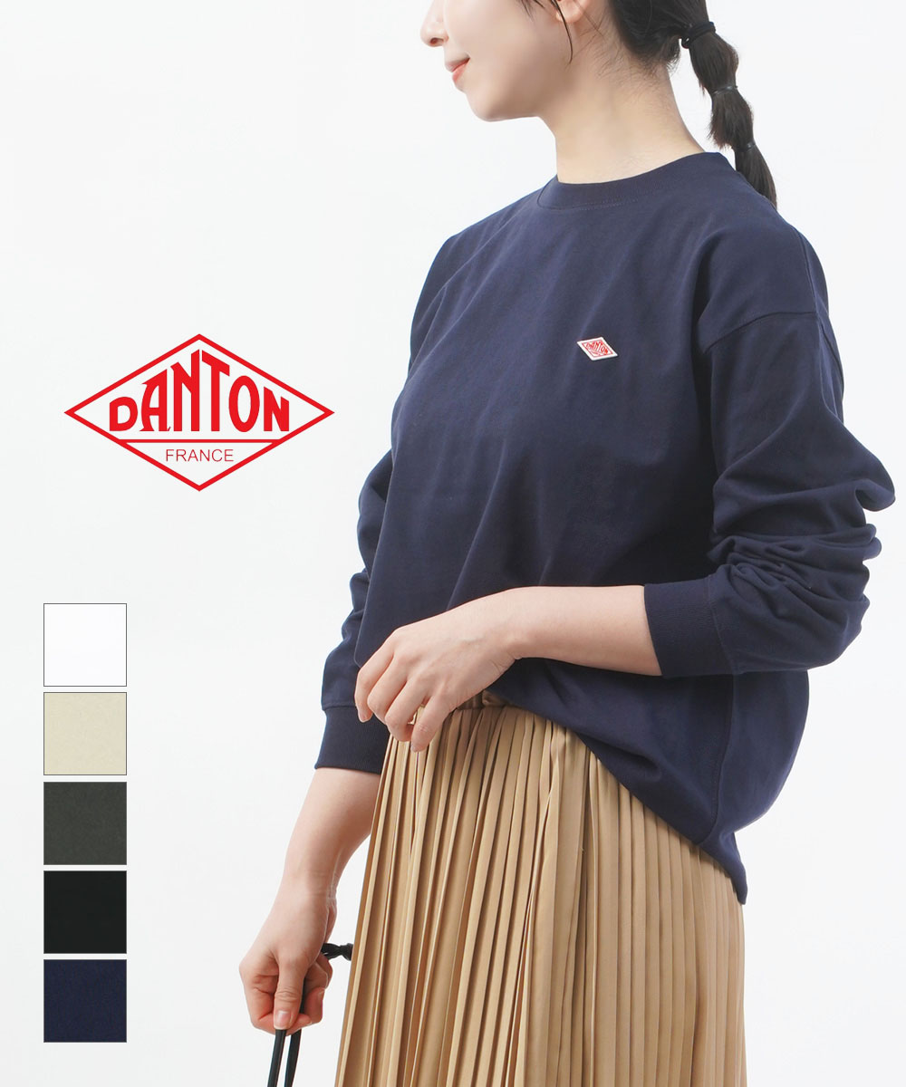 【LINEクーポン有】ダントン DANTON ロングTシャツ ロンT カットソー トップス 長袖 クルーネック コットン 無地 おしゃれ 定番 人気・DT-C0269TCB-0322601(メール便可能商品)[M便 5/5](レディース)(JP)