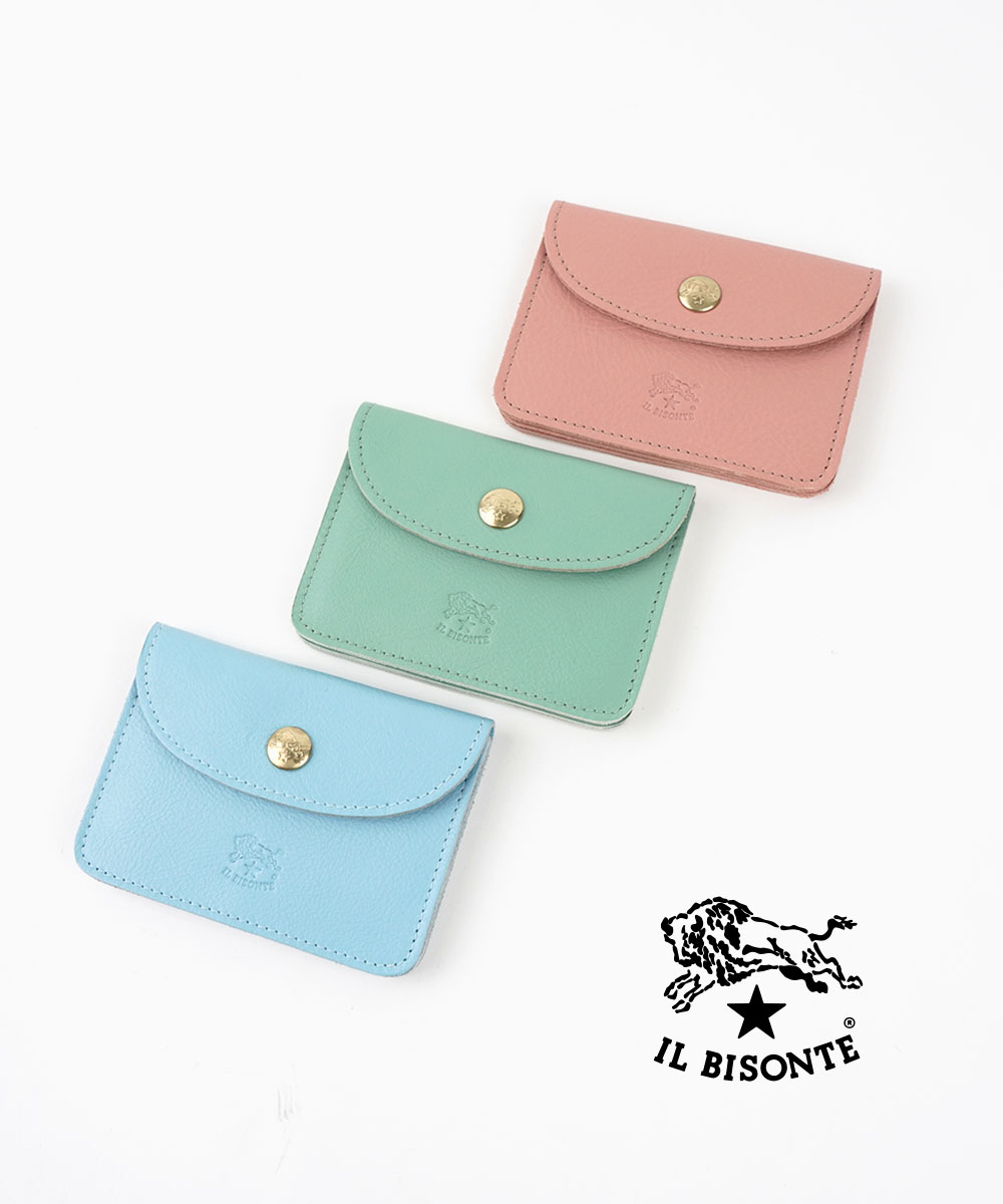 【LINEクーポン有】イルビゾンテ IL BISONTE カードケース レザー 名刺入れ カード入れ 正規品 本革 牛革 薄型 コンパクト ビジネス おしゃれ シンプル イタリア製・54262305560-0062601(メンズ)(レディース)