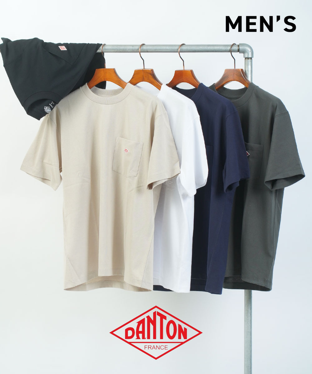 【LINEクーポン有】ダントン DANTON Tシャツ 半袖 ポケットTシャツ ポケT トップス 厚手 無地 クルーネック ポケット付き 定番 人気・DT-C0198TCB-0322601(メンズ)