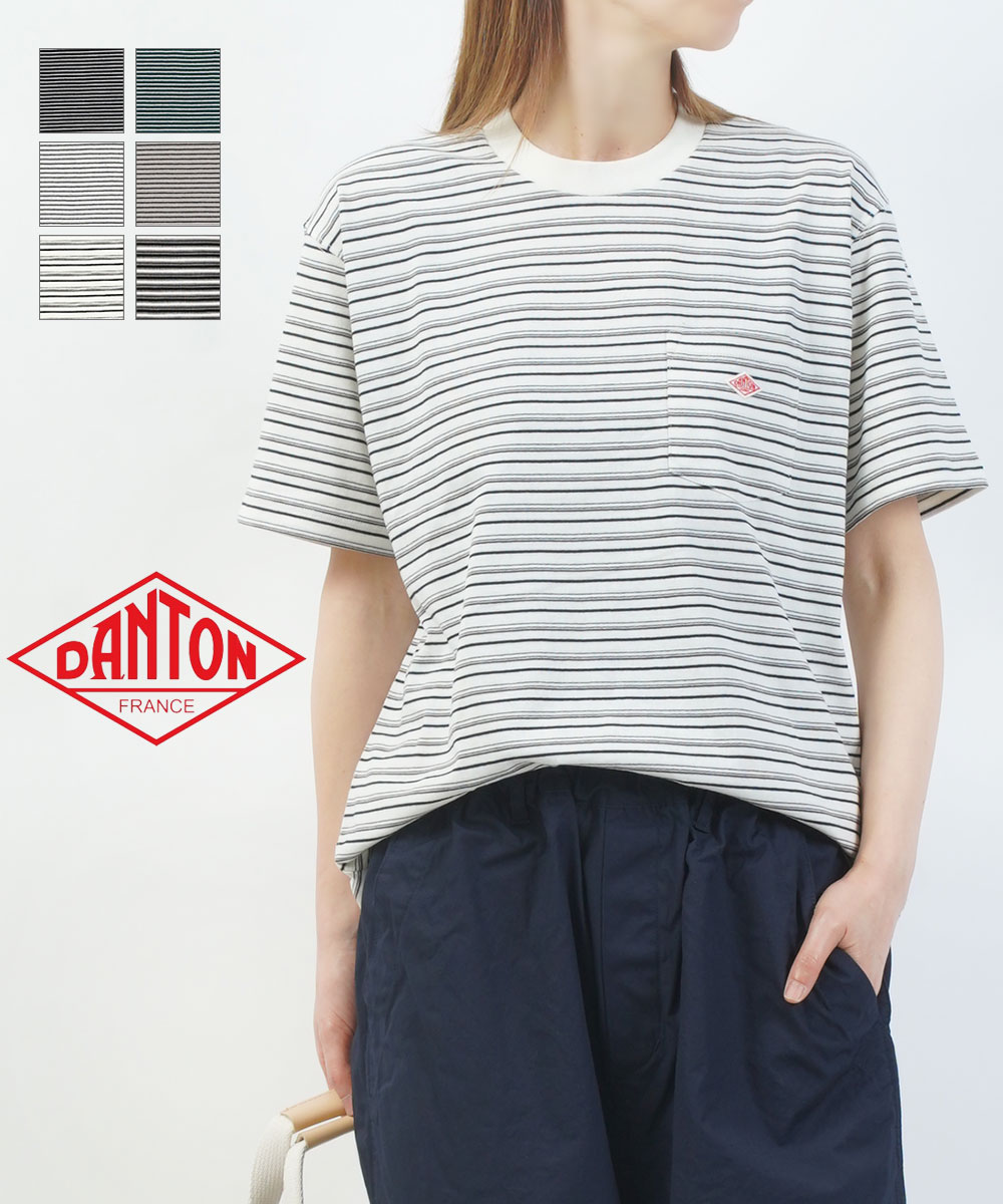 【LINEクーポン有】ダントン DANTON Tシャツ トップス ポケットT 半袖 クルーネック ポケット付き カジュアル 定番 人気 着回し・DT-C0197TCB-B-0322601(メール便可能商品)[M便 5/5](レディース)(JP)