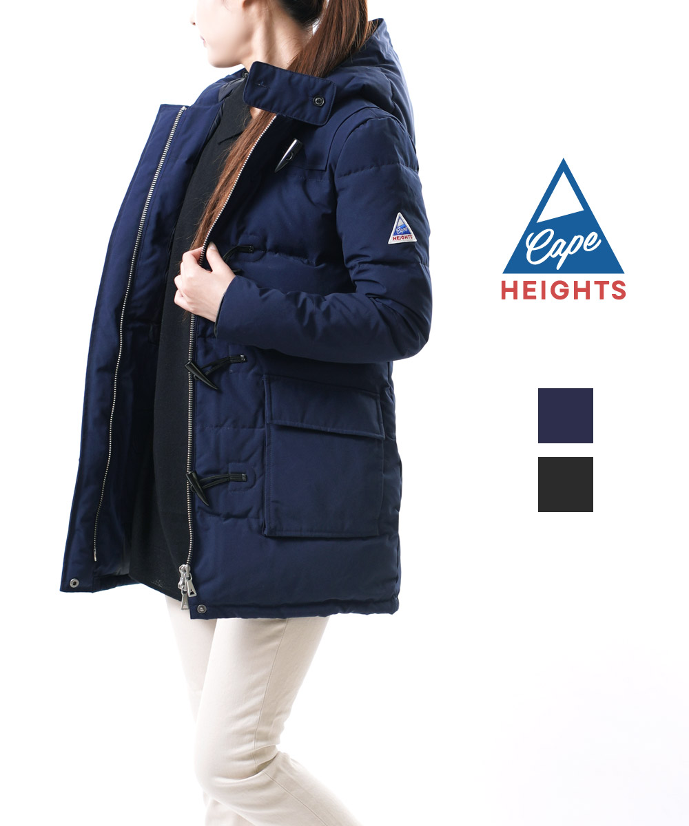 楽天市場 中古 品 正規品 Cape Heights ケープハイツ トグルボタン レザー ウールダウンコート ダウンダッフルコート ネイビー 紺 レディース S 冬物 衣類 ブランドリサイクル Green