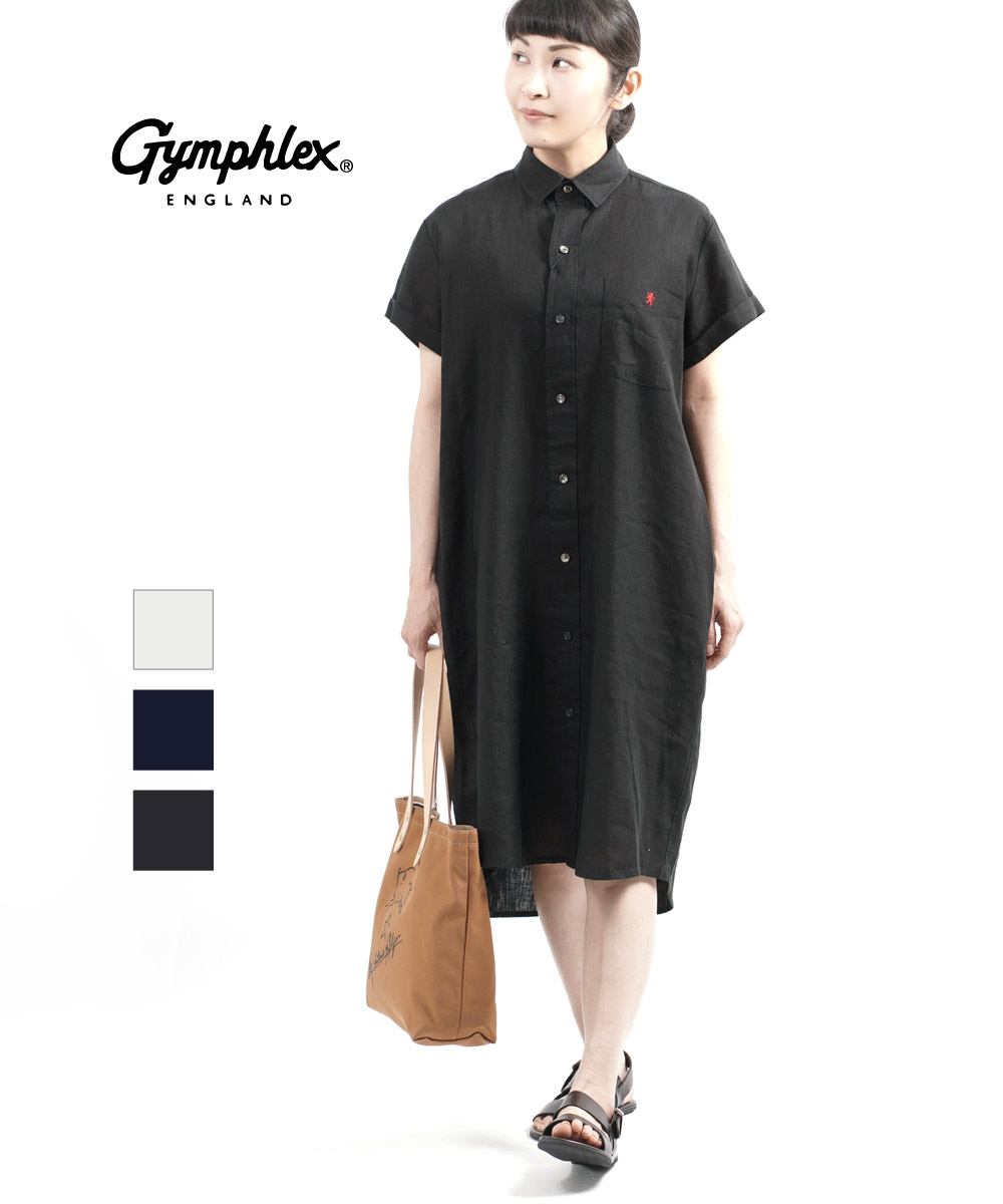 楽天市場 21春夏新作 Gymphlex ジムフレックス リネン チュニックシャツ ワンピース 半袖 レディース 麻 J 1098kls Geo Style ジェオスタイル