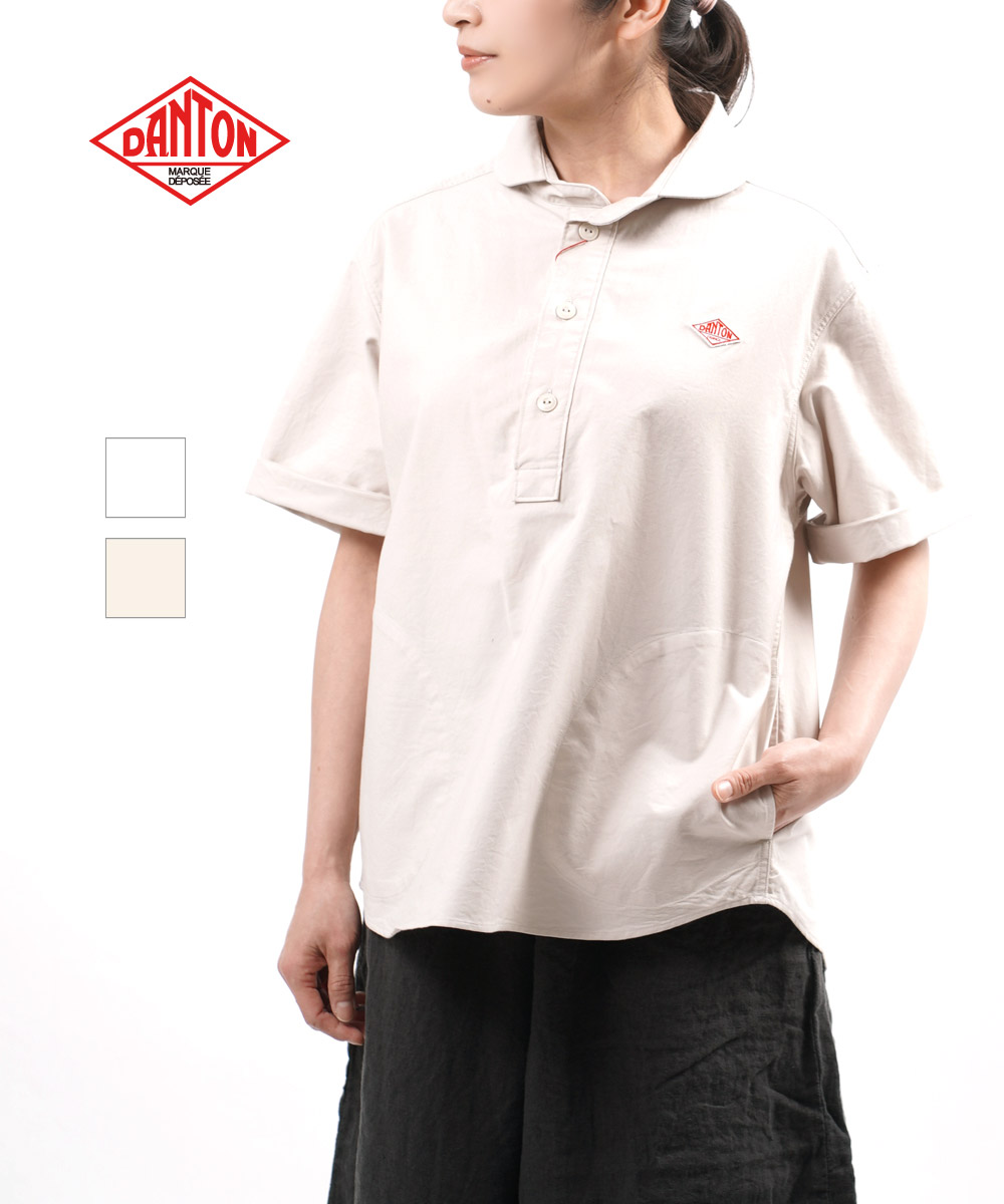 即日出荷 ダントン Danton コットン オックスフォード ラウンドカラー 丸襟 半袖 プルオーバーシャツ ワークシャツ Jd 3565yox レディース Jp クーポン対象外 偉大な Www Rvworkshop Com