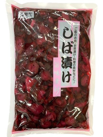 【朝市場直行】漬物 業務用　しば漬け（刻み・赤）PC　1kg　x4個セット【冷蔵】