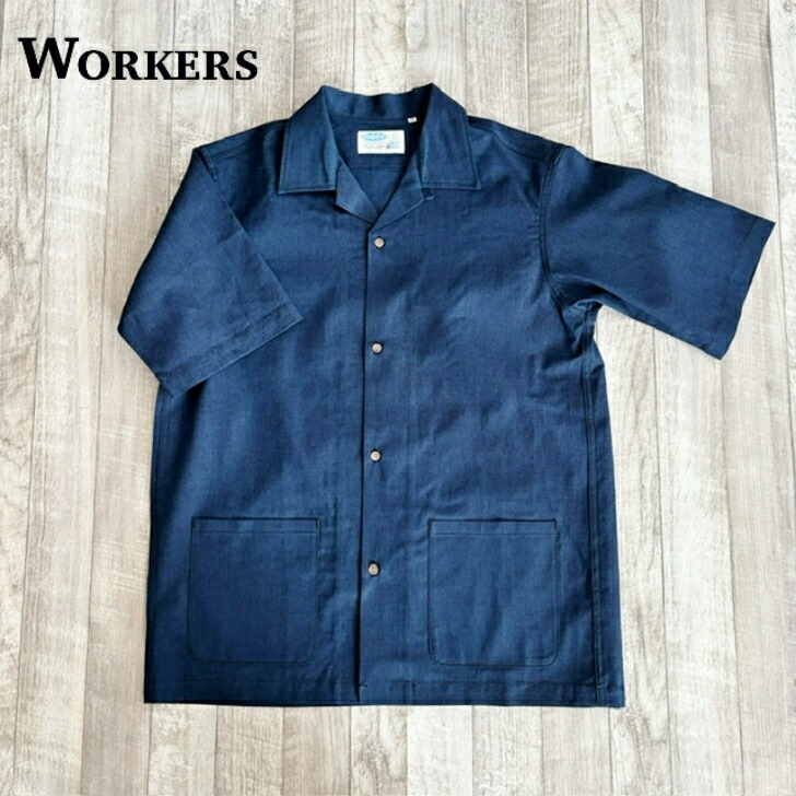 【楽天市場】【ワーカーズ】 オープン カラー シャツ ブラック リネン WORKERS Open Collar Shirt, Black Linen  半袖 開襟シャツ 麻 : BLISSWEAR CLOTHING