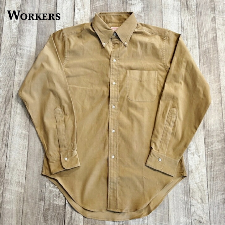 【ワーカーズ】 6 名取り草 名取り草落ちこむ プルオーバー コール天 点火装置 ベージュ WORKERS 6 Button BD, Corduroy, Light Beige 型どおり アイビー