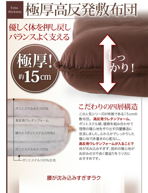ボリューム布団6点セット高反発タイプシングル6点セット