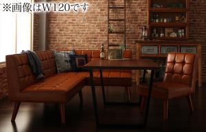 アメリカンヴィンテージ リビングダイニングセット 4人 4点セット(テーブル+ソファ1脚+アームソファ1脚+チェア1脚) 右アーム W150｜ブリッサリットル