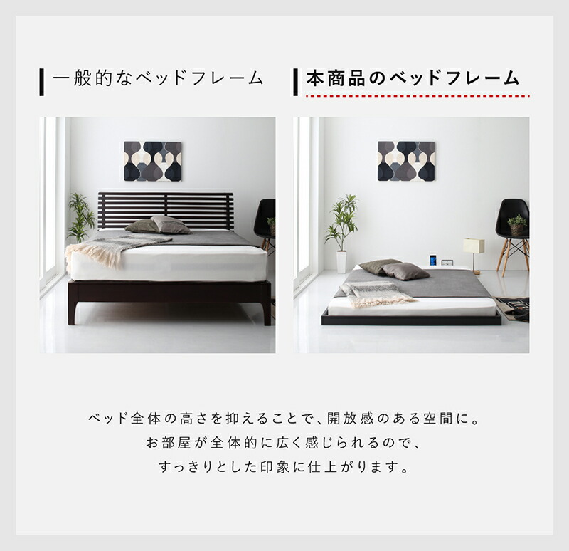 ベッドロータイプベットフレームベッドフレームコンセント小物置き一人暮らしブラックウォルナットブラウンナチュラルプレミアムポケットコイルマットレス付きセミダブル