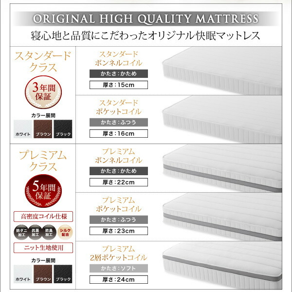 搬入・組立・簡単寝心地が選べるホテルダブルクッション脚付きマットレスボトムベッドプレミアム2層ポケットコイルマットレス付きシングル