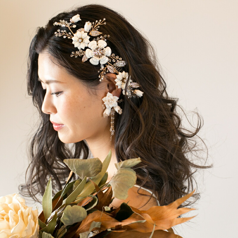 D 5点セット ヘッドドレス パール ヘアアクセサリー ウェディング 結婚式 髪飾り ブライダル ウエディング ゴールド コーム アクセサリー 販売