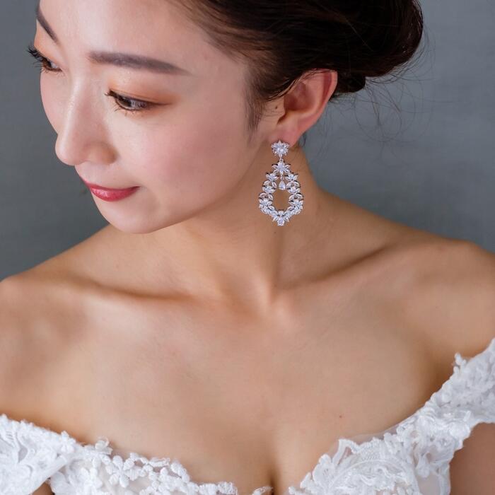 ジルコニア　ダイヤ　　ピアス　イヤリング　ウエディング　結婚式　二次会　発表会