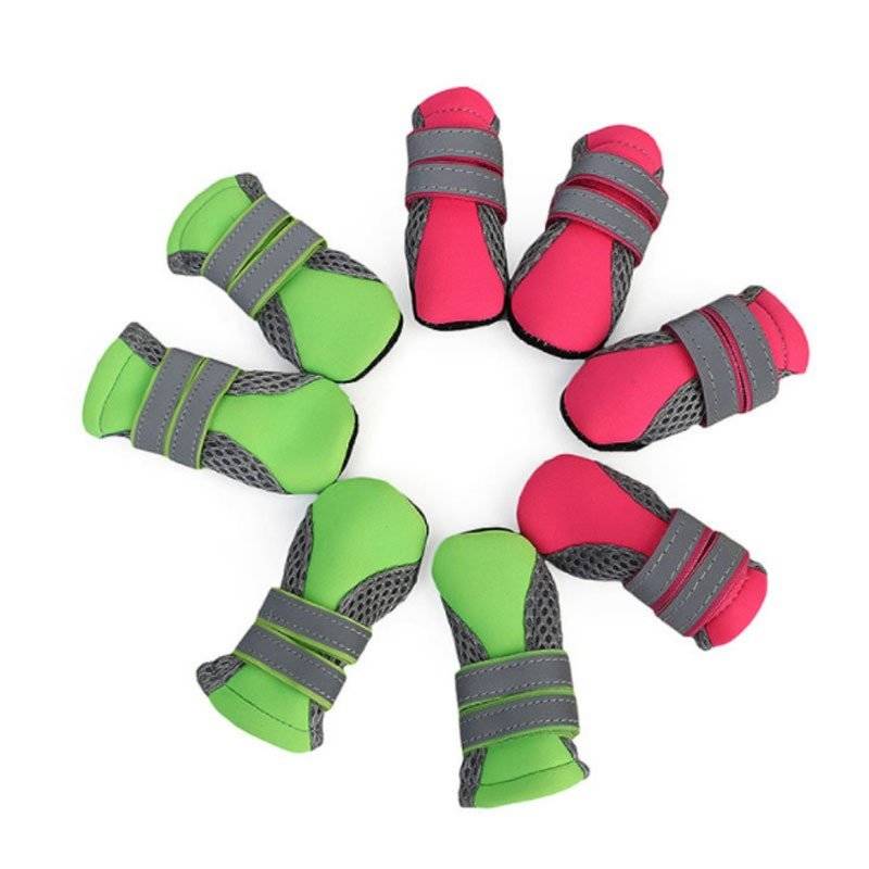 犬の靴 シューズ 靴下 1セット4個入り 通気 ペット 犬靴 犬 靴