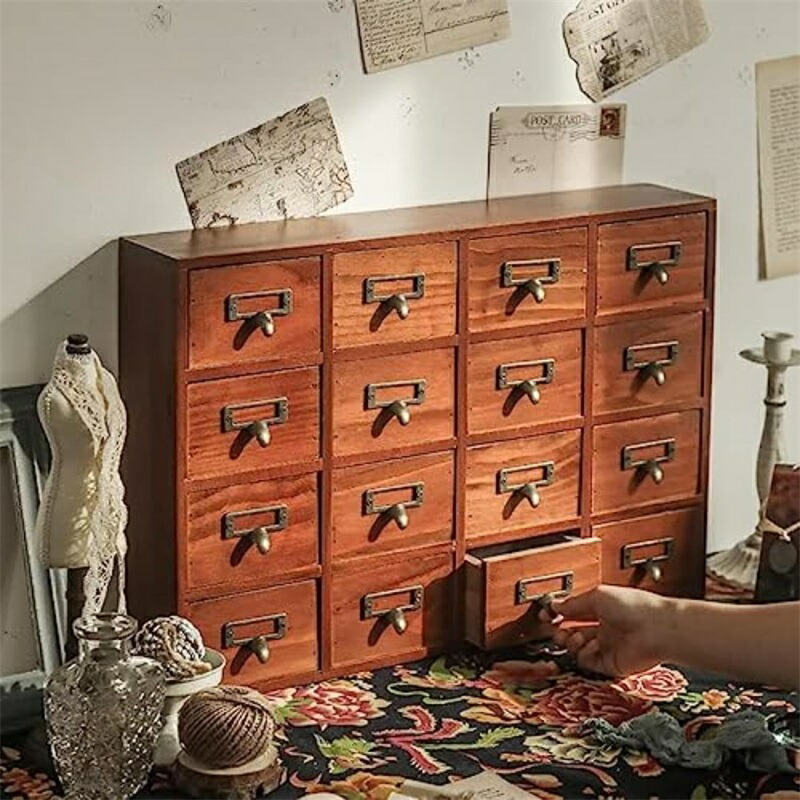 楽天市場】卓上収納ボックス 引き出し 小物収納 アンティーク 木製