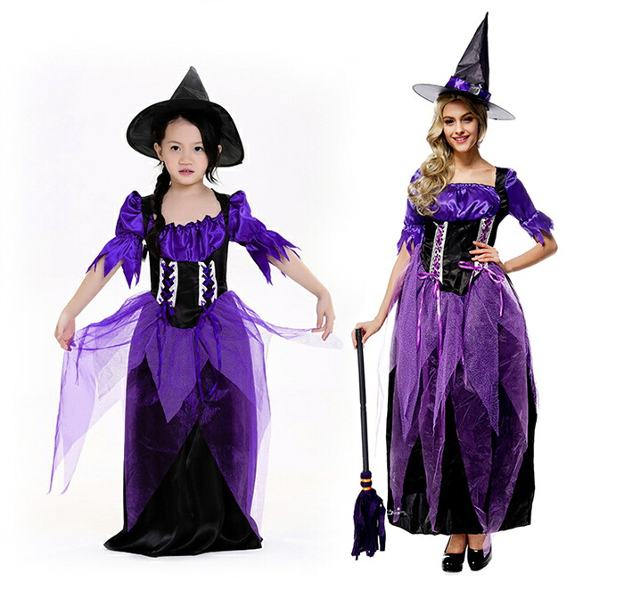 送料無料 コスチューム ハロウィン衣装 コスプレ 大人 チュール レース 帽子 ロング 半袖 仮装 レトロ 魔女 巫女 悪魔 レディース ワンピース パープル 復活祭 パーティー 中世期 アウトレット