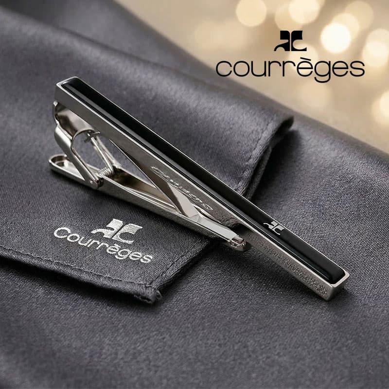 【Andre Courreges】 ネクタイピン ブランド クレージュ タイピン タイバー Courreges アンドレクレージュ メンズ 男性 紳士用 アクセサリー おしゃれ かっこいい ネクタイ スーツ フォーマル シルバー アクセ 紳士 ギフト プレゼント ブランド 結婚式 父の日