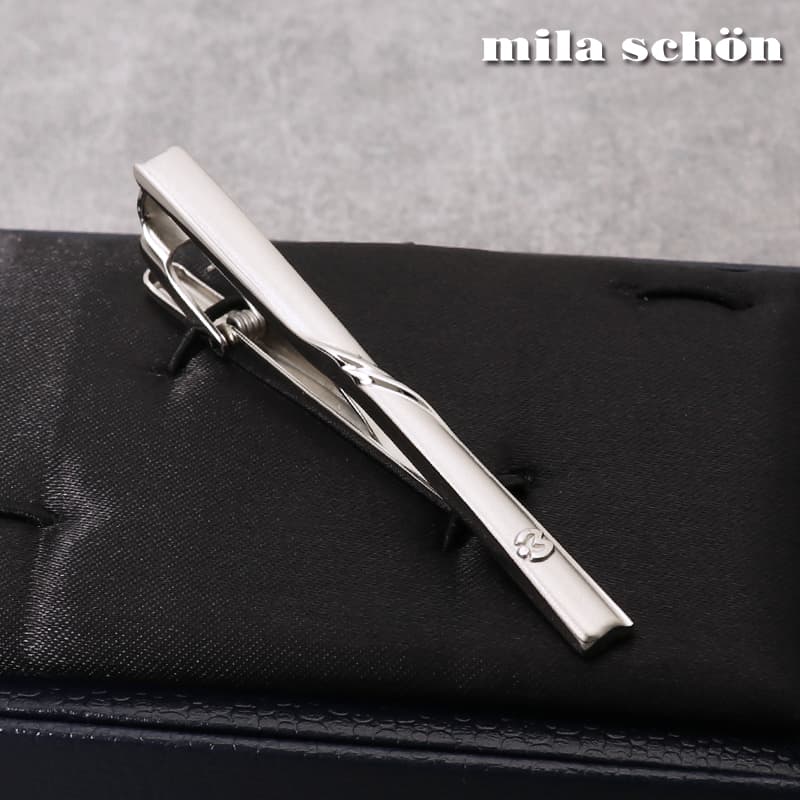 【mila schon】 ミラショーン ネクタイピン ブランド タイピン メンズ タイバー タイピン ネクタイ スーツ おしゃれ シンプル ビジネス 仕事 結婚式 就活 人気 ギフト プレゼント 名入れ 刻印 名入れタイピン 20代 30代 40代 50代 60代 父の日
