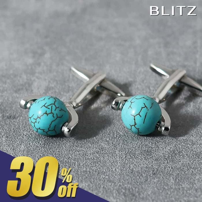 楽天市場】カフスボタン カフリンクス シルバー 真鍮 ターコイズ