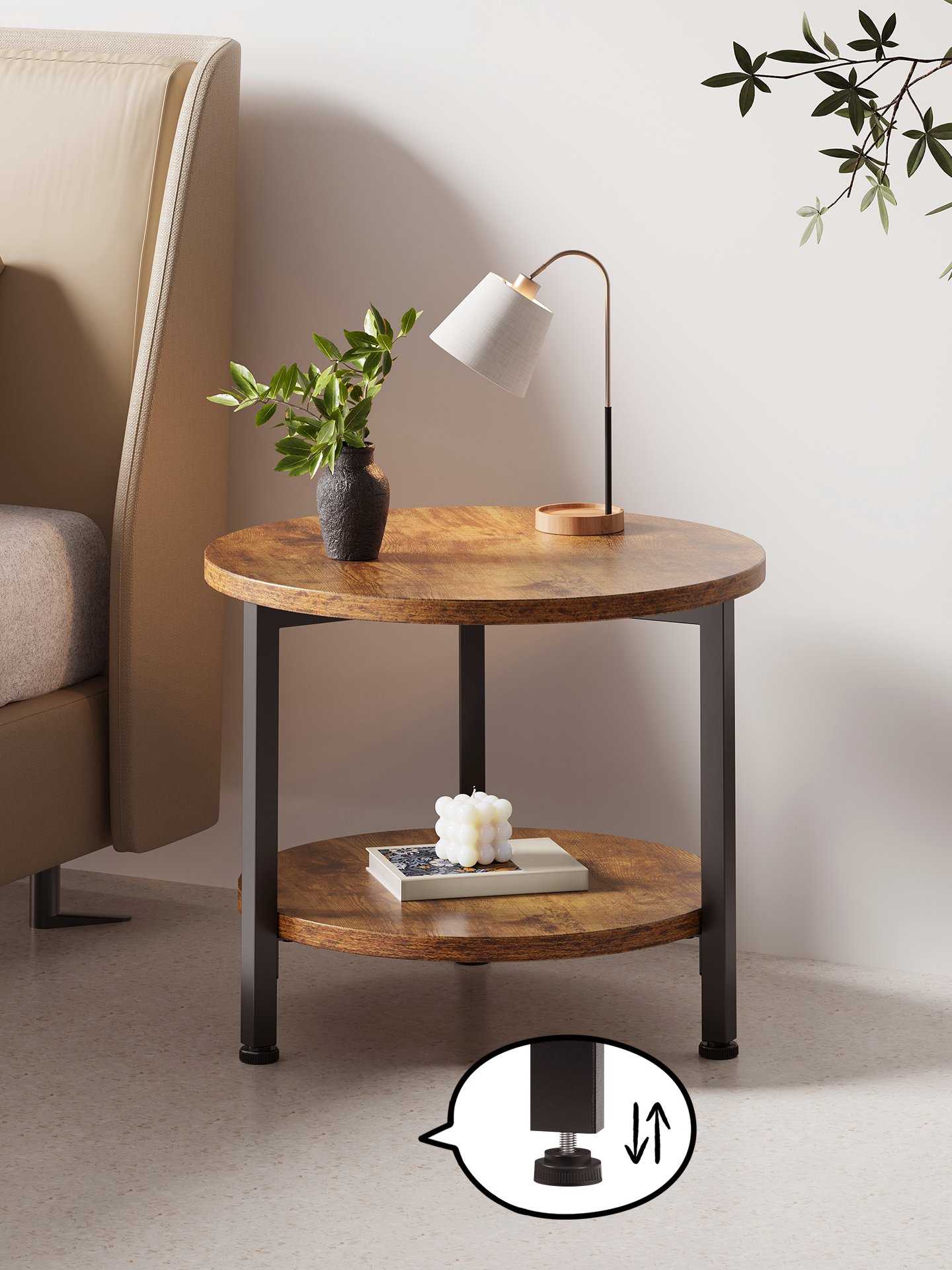 楽天市場】サイドテーブル おしゃれ 木製 丸型 北欧 アウトレット 訳