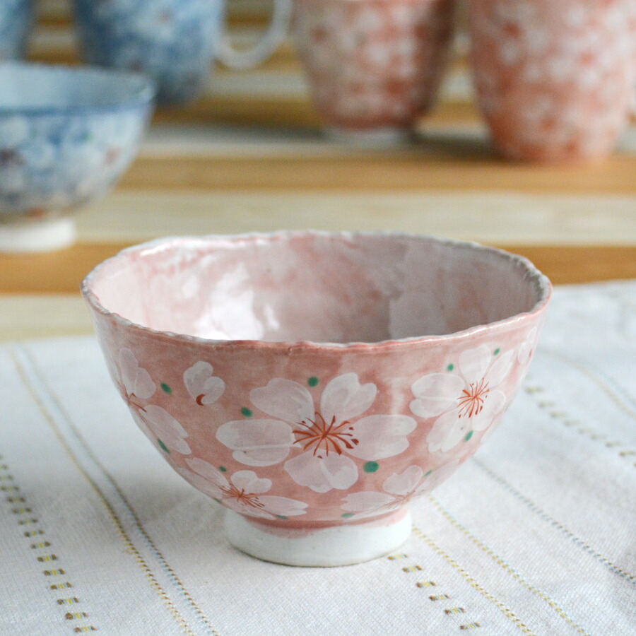 楽天市場】茶碗 桜 さくら 春/ 粉引桜吹雪茶碗 中平 /ちゃわん
