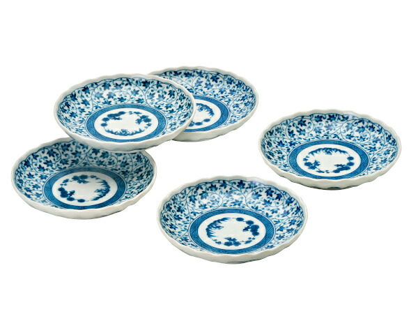 【美品】華やか 古伊万里風 中皿 5枚セット 花柄 和食器 たち吉 赤絵花鳥 金彩丸紋 中皿揃 5枚セット 和皿 古伊万里 色絵