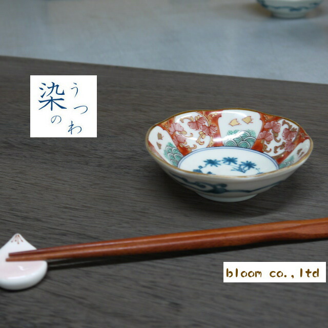 CL90】古伊万里 色絵 小皿 五客 12cm 草花 小紋 蝶 錦手 金彩