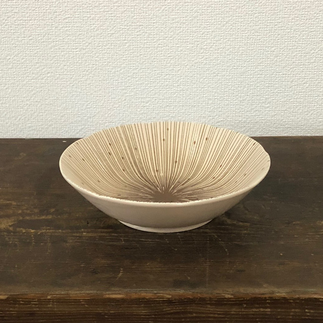 新品2点セット　美濃焼　千段十草　22cm　深皿　ベージュ 楽天市場】美濃焼 単売 ギフト対象外千段十草 深皿 22センチ