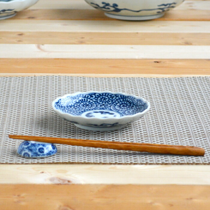 古染　花鳥紋小皿3点　送料込み250510 6号皿 染付瓔珞紋花鳥 SK-041-P – SEIKOU ONLINE