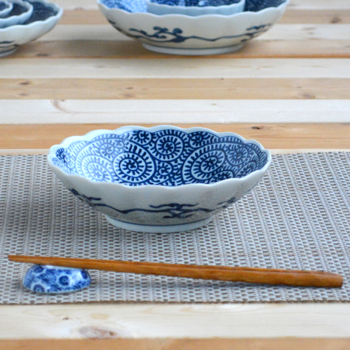 楽天市場】【単品】染付煮物鉢 丸紋山水【径17x高5cm】【Bowl