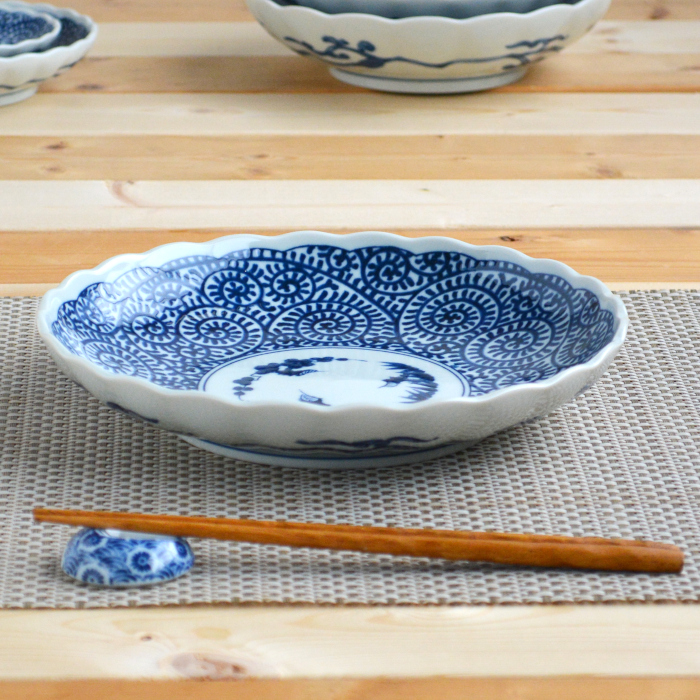 楽天市場】美濃焼 和食器 古伊万里唐草 大皿 23cm パスタ 染