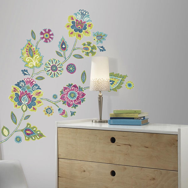 【楽天市場】ウォールステッカー RoomMates（ルームメイツ） Boho Floral Giant ボーホー フローラル ジャイアント