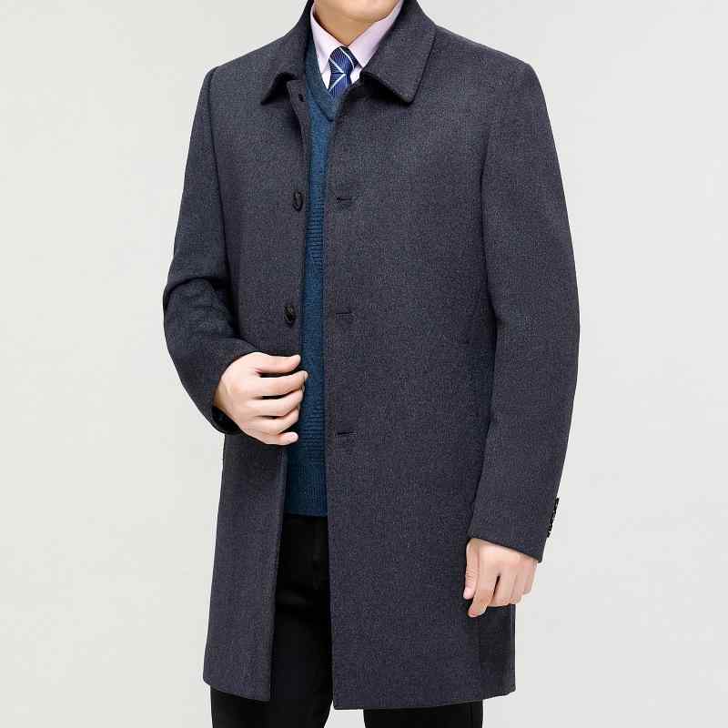 コート メンズ ウール カシミヤ混 ミドル丈 ダウンライナー付き 高級感 厚手 防寒 シングルブレスト オフィス 通勤 ビジネス カジュアル 大人向け 冬物 アウター|bloomelier