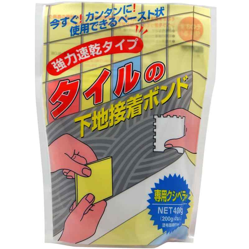 【箱売り】家庭化学 強力速乾タイプ タイルの下地接着ボンド グレー 400g 6個入り ペースト状 タイル貼り 浴室 洗面所 台所 室内 壁面