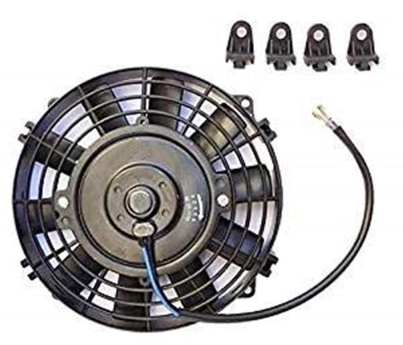 (mind items) 8インチ 汎用　電動ファン 薄型 プッシュ式 吹風式 12V 自動車用
