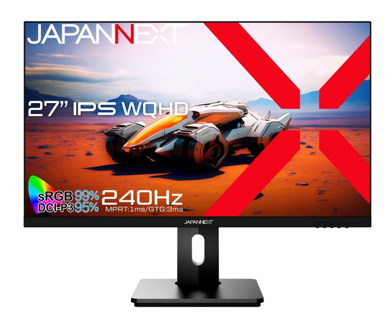 JAPANNEXT 27インチ ゲーミングモニター 240Hz 1ms WQHD 2560x1440解像度 IPS パネル ディスプレイ (HDMI/DisplayPort/VESA対応/高さ調節/回転(ピボット)機能/ブルーライトカット / 視野角17｜bloomelier