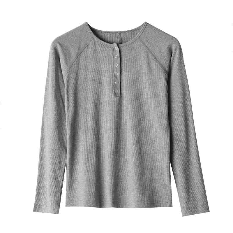 Tシャツ レディース 女性用 ラウンドネック 長袖 リブ ストレッチ スリムフィット インナー トップス カットソー レーヨン 春秋 デイリー 普段使い シンプル カジュアル